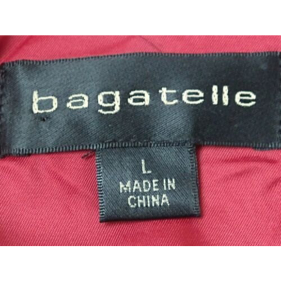 BAGATELLE Red Leather Moto / Jacket Women's Large Full Zip Rear Sunburst Design - Picture 5 of 12